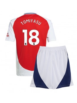 Arsenal Takehiro Tomiyasu #18 Heimtrikotsatz für Kinder 2024-25 Kurzarm (+ Kurze Hosen)